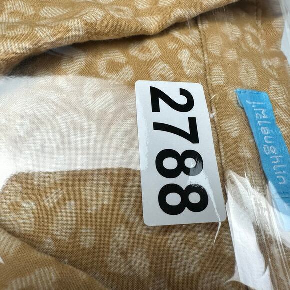 J Mclaughlin Top Womens Large Gold Print Button Down Long Sleeve Preppy Career - Picture 11 of 11